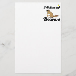 i believe in beavers stationery