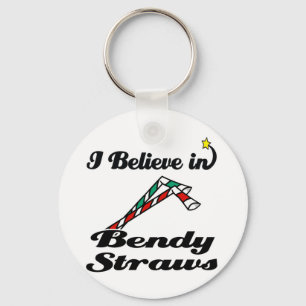 i believe in bendy straws key ring