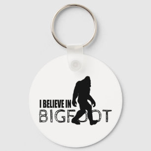 I Believe in Bigfoot Cool Squatch in Black Key Ring