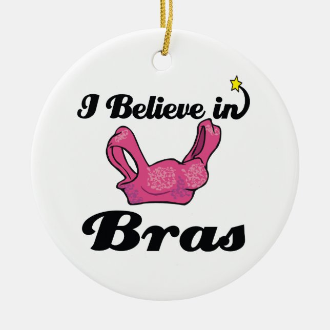 i believe in bras ceramic tree decoration (Front)