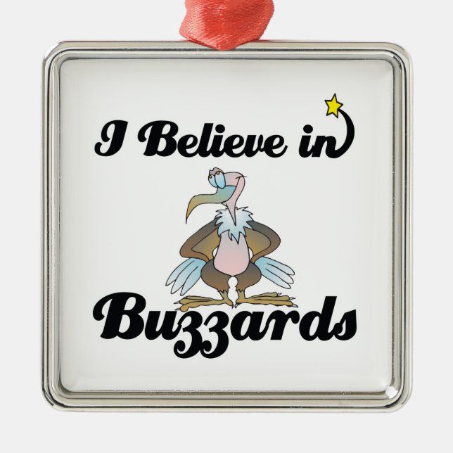 i believe in buzzards metal tree decoration (Front)