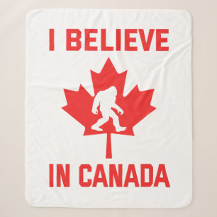 I Believe In Canada - Funny Bigfoot        Sherpa Blanket