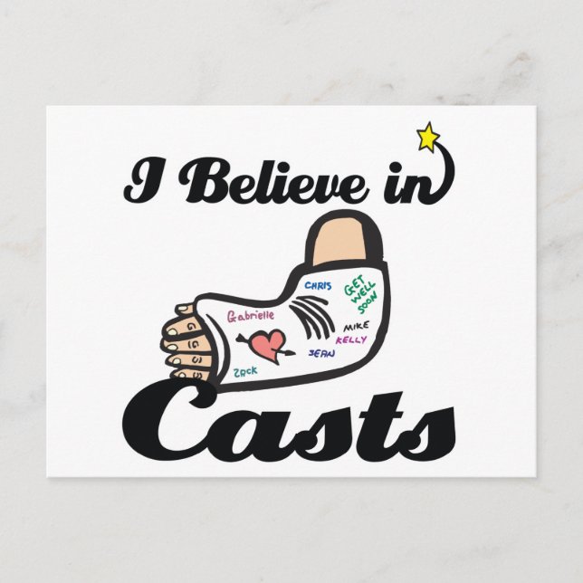 i believe in casts postcard (Front)