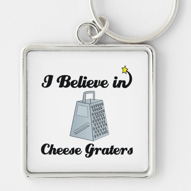 i believe in cheese graters key ring (Front)
