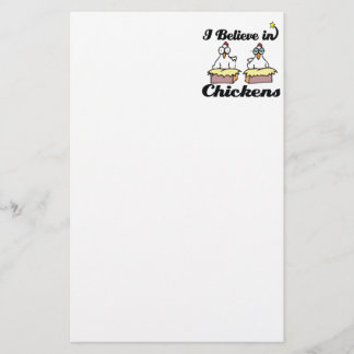 i believe in chickens stationery