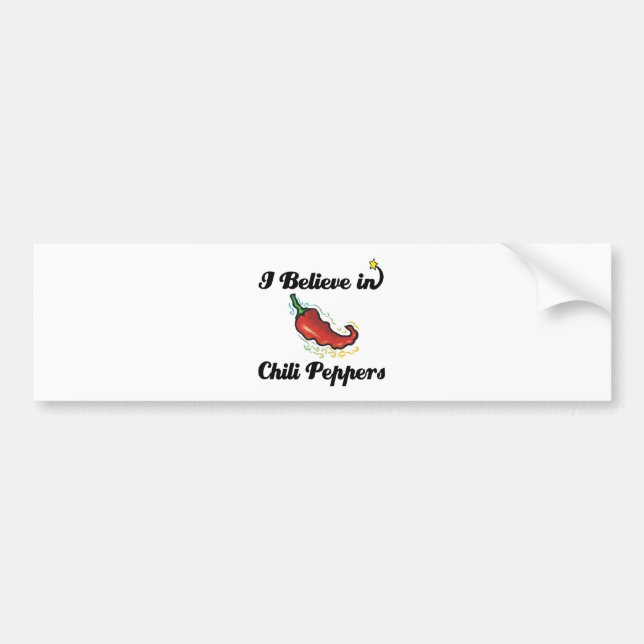 i believe in chilli peppers bumper sticker (Front)