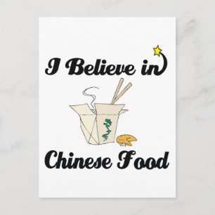 i believe in chinese food postcard