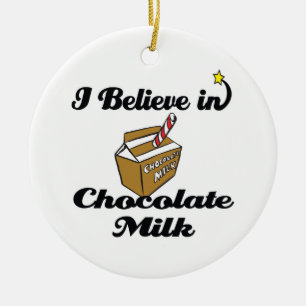 i believe in chocolate milk ceramic tree decoration