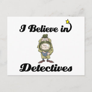 i believe in detectives postcard