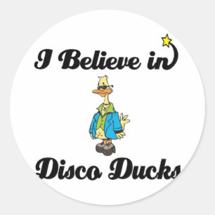 i believe in disco ducks classic round sticker