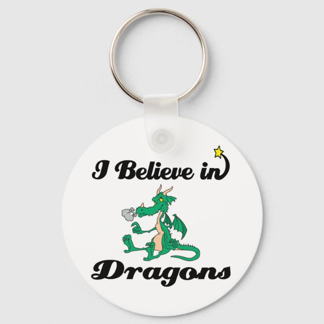 i believe in dragons key ring (Front)