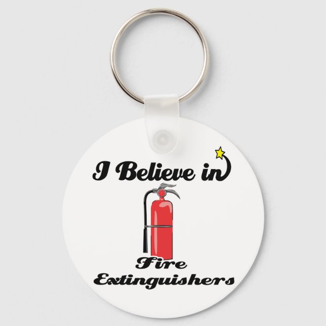 i believe in fire extinguishers key ring (Front)