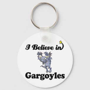 i believe in gargoyles key ring