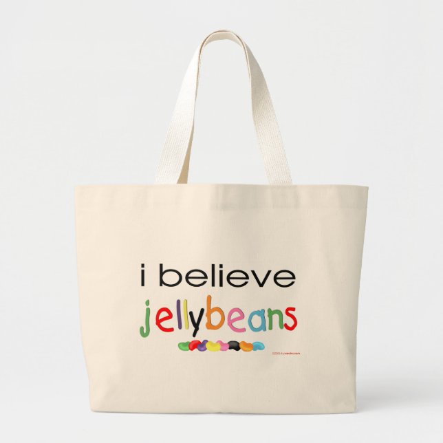 I believe in Jelly Beans Large Tote Bag (Front)