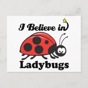 i believe in ladybugs postcard
