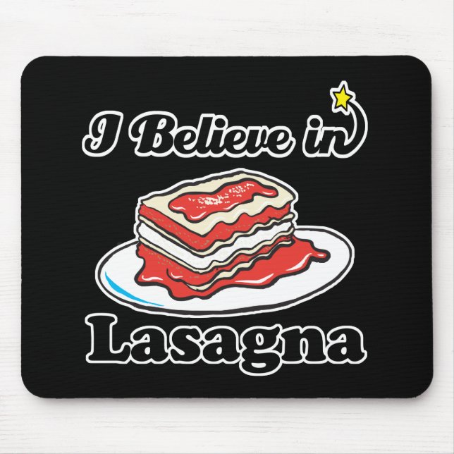 i believe in lasagne mouse mat (Front)