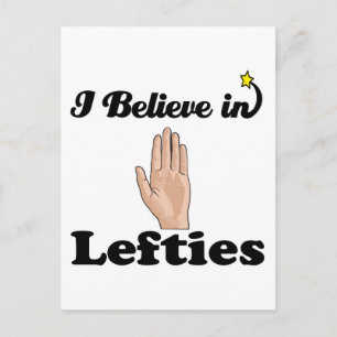 i believe in lefties postcard