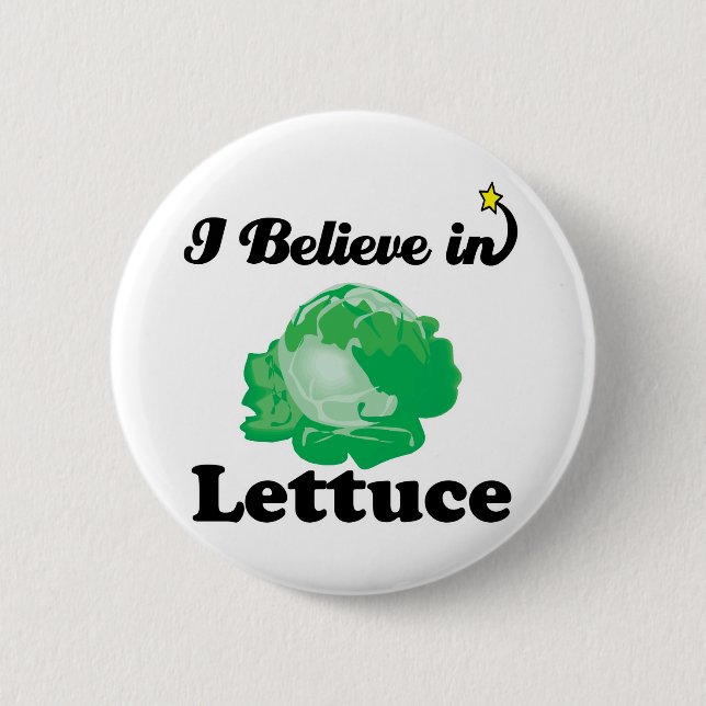 i believe in lettuce 6 cm round badge (Front)