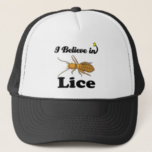 i believe in lice trucker hat