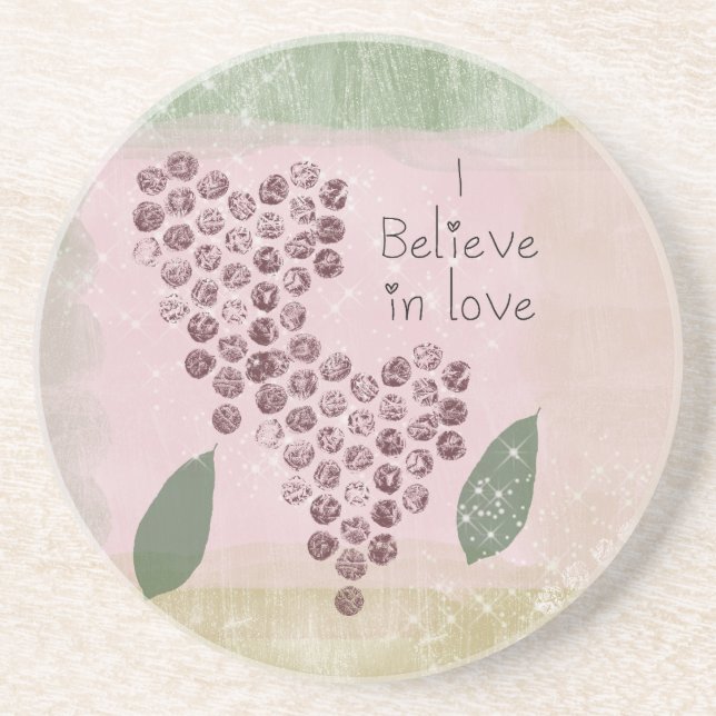 I Believe in Love Hearts Coaster (Front)