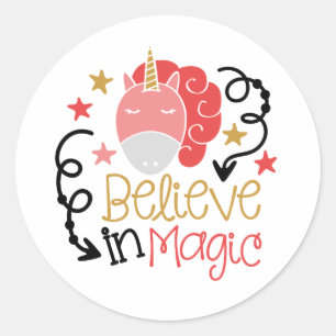 i Believe in Magic Unicorn Classic Round Sticker