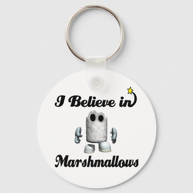 i believe in marshmallows key ring (Front)