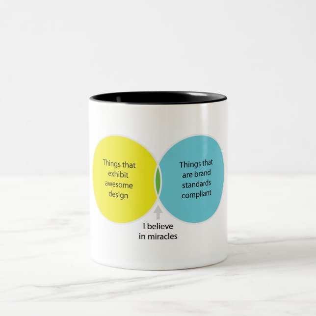 I believe in miracles Two-Tone coffee mug (Center)