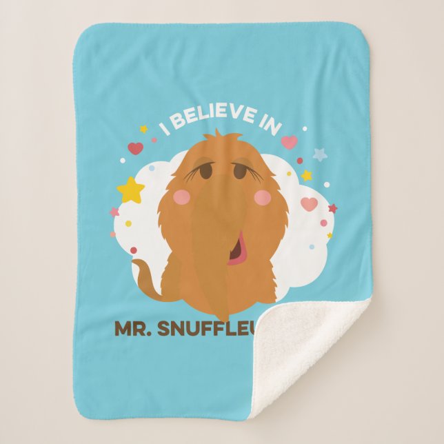 I Believe In Mr. Snuffleupagus Sherpa Blanket (Front)