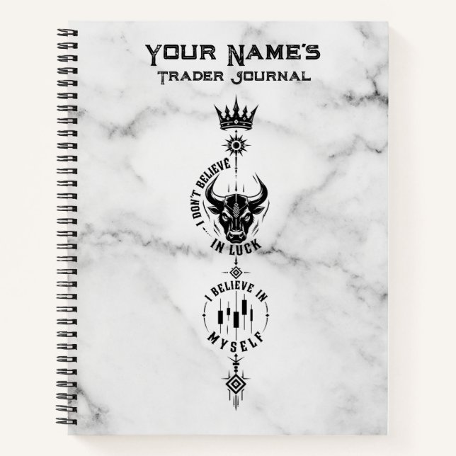 I Believe in Myself Classic Marble Trader Symbol Notebook (Front)