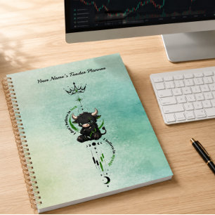 I Believe in Myself Mint Watercolor Bull Trader Planner