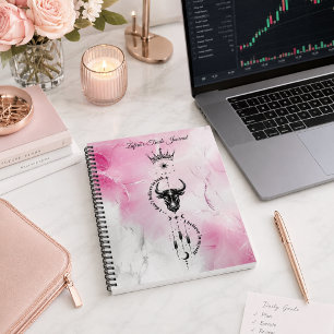 I Believe in Myself Pink Marble Trader Symbol Notebook