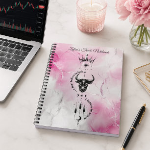 I Believe in Myself Pink Marble Trader Symbol Notebook