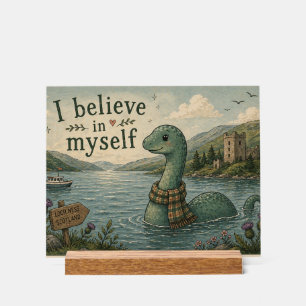 I believe in myself whimsical Loch Ness Monster Acrylic Sign