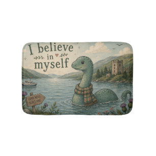 I believe in myself whimsical Loch Ness Monster Bath Mat
