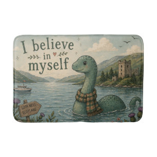 I believe in myself whimsical Loch Ness Monster Bath Mat