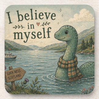 I believe in myself whimsical Loch Ness Monster Coaster
