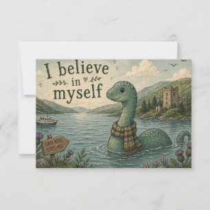 I believe in myself whimsical Loch Ness Monster Thank You Card