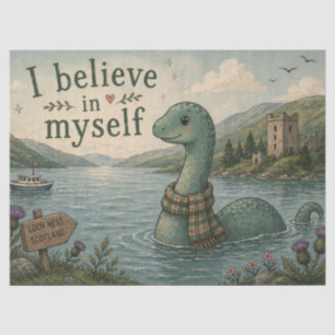 I believe in myself whimsical Loch Ness Monster Tissue Paper