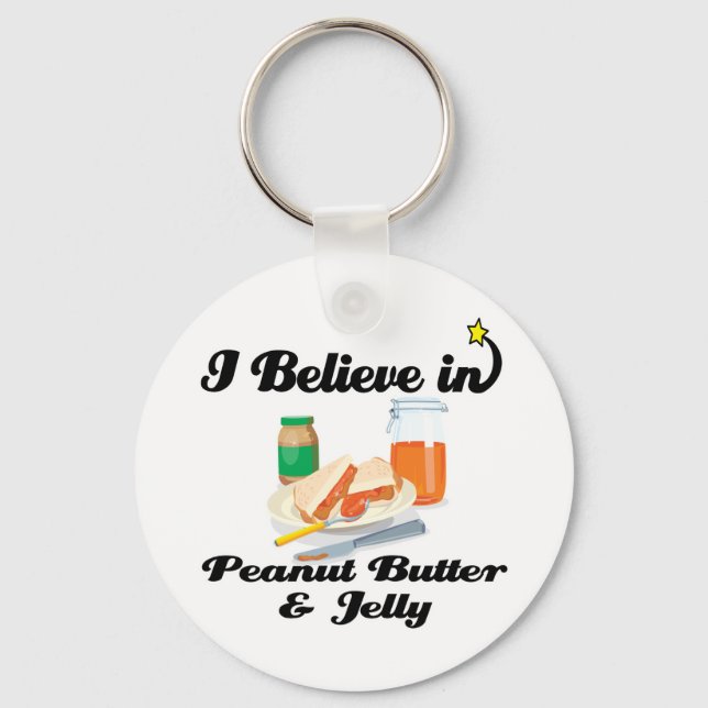 i believe in peanut butter and jelly key ring (Front)