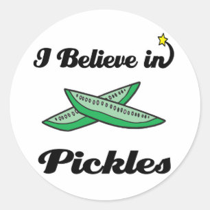 i believe in pickles classic round sticker