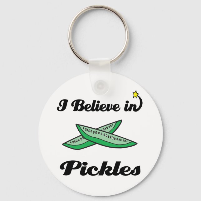 i believe in pickles key ring (Front)