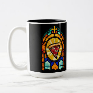 I believe in pizza Two-Tone coffee mug