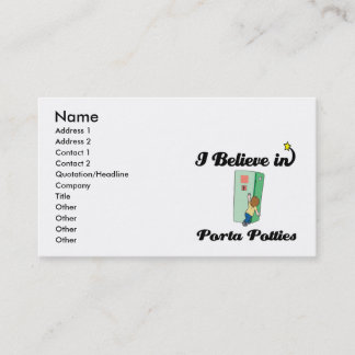 i believe in porta potties business card