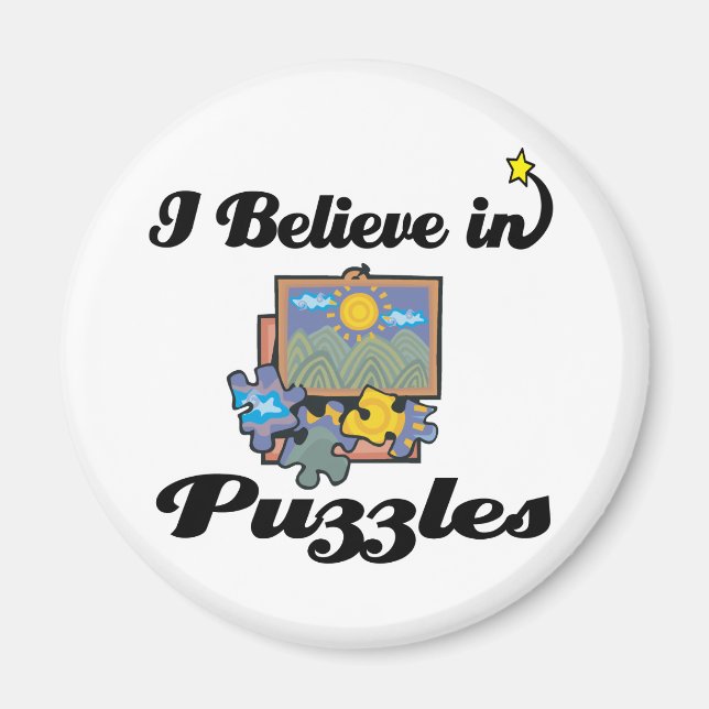 i believe in puzzles magnet (Front)