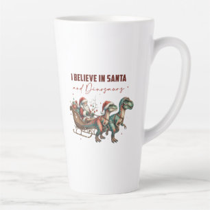 I believe in Santa and Dinosaurs Latte Mug