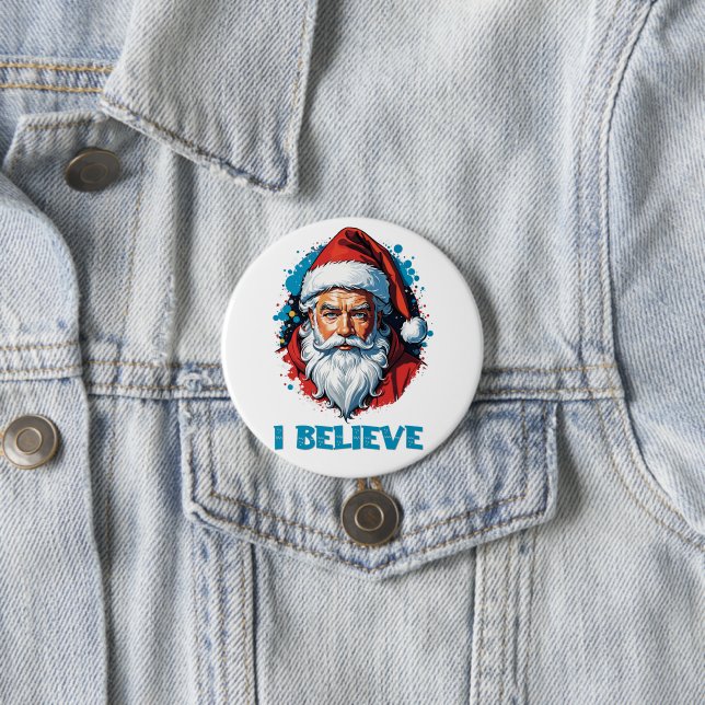 I Believe in Santa Claus Graffiti Style Design 7.5 Cm Round Badge (In Situ)
