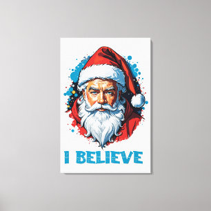I Believe in Santa Claus Graffiti Style Design Canvas Print