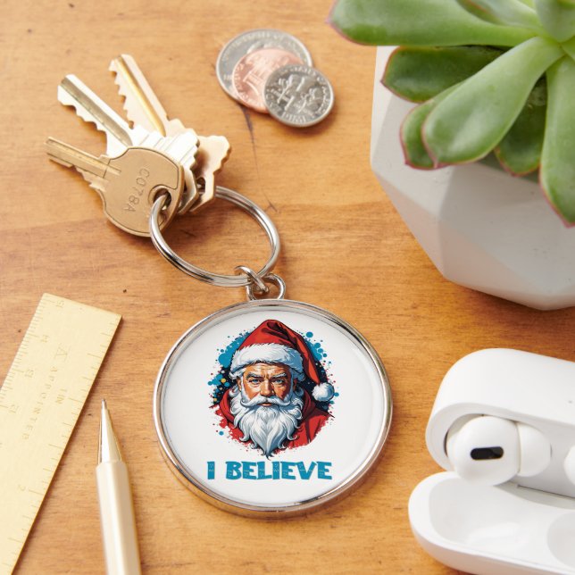 I Believe in Santa Claus Graffiti Style Design Key Ring (Desk)
