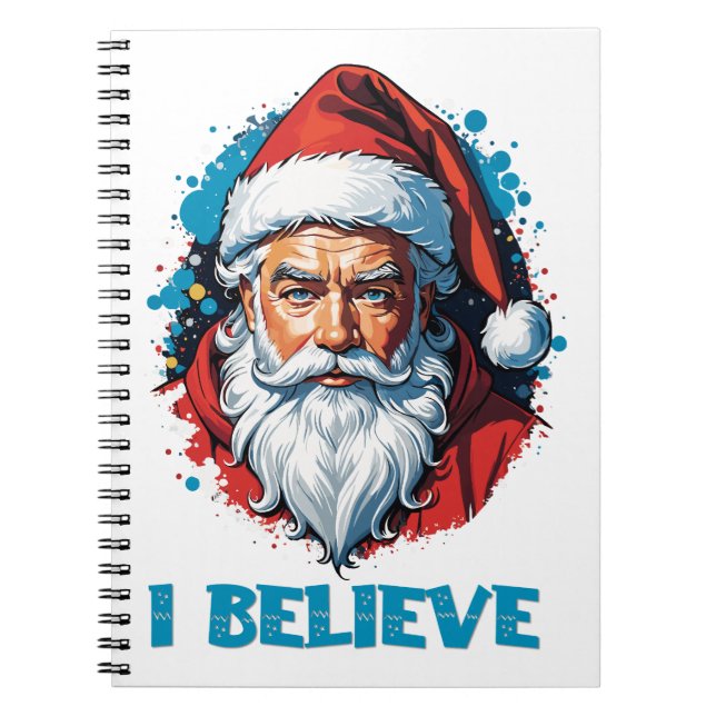 I Believe in Santa Claus Graffiti Style Design Notebook (Front)