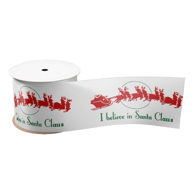 I Believe in Santa Claus Satin Ribbon (Spool)